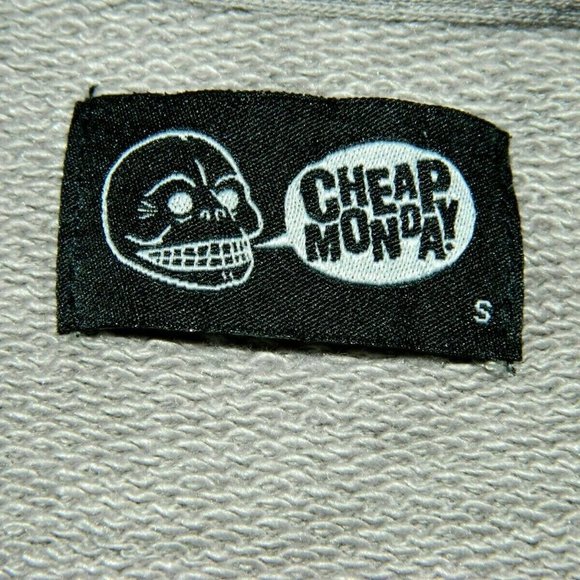 Cheap Monday Graffiti Crewneck long sleeve Sweatshirt Womens Small gray Black - Picture 6 of 6